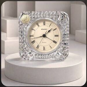 Crystal Quartz Clock - Elegant Cream and Silver Design